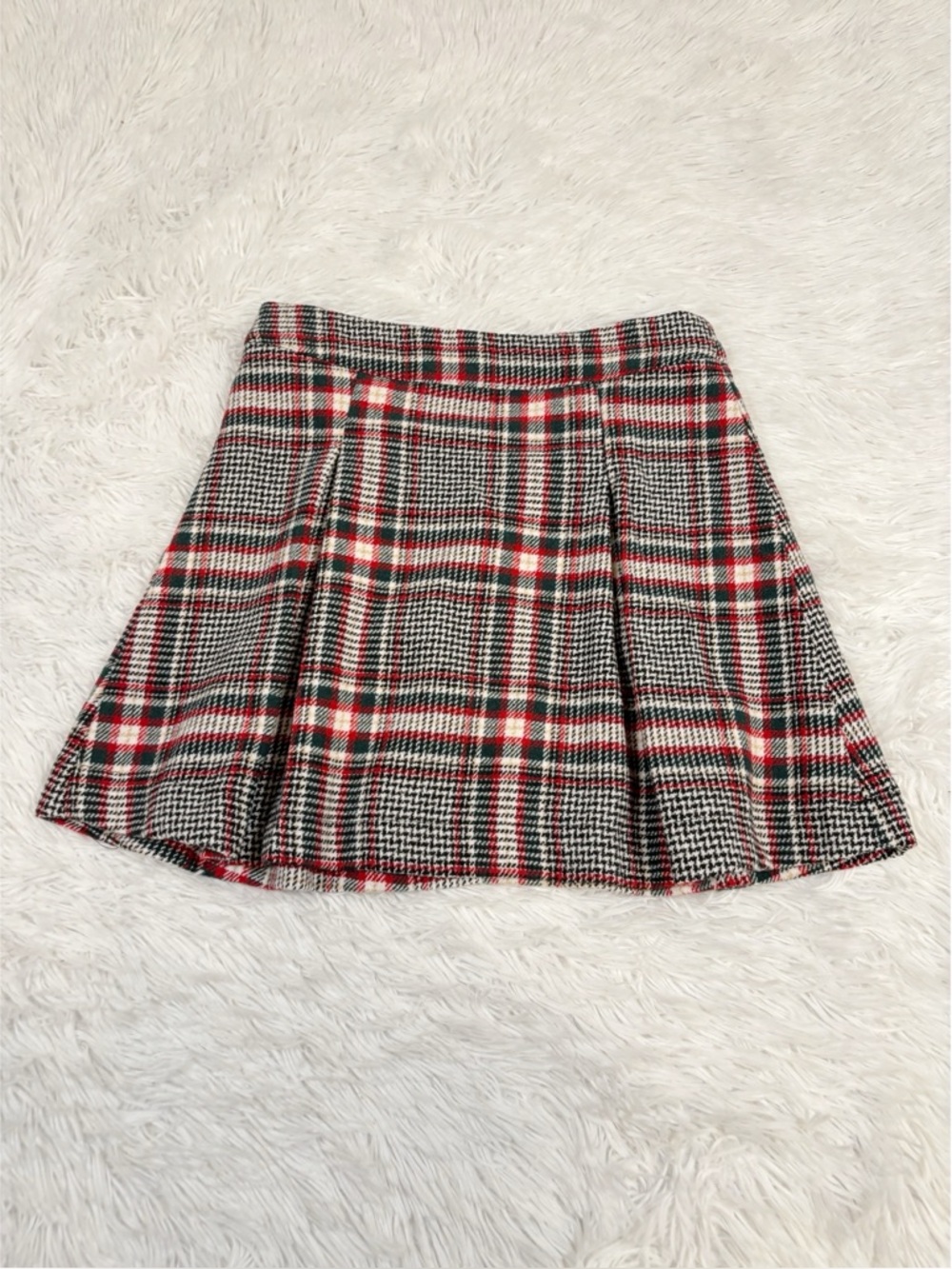 Copper‎ key girl Copper Key Red, Black & White Plaid pleated Skirt